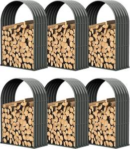 Indoor and Outdoor Metal <b>Log</b> <b>Rack</b> Designed with Corrugated Panels for Stable Firewood Organization - Product Image 6