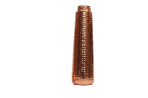 Sustainable Hand-Hammered Conical Copper Water Bottle - Traditional Indian Artisanal Yoga Bottle for Eco-Friendly <b>Living</b> - Product Image 3