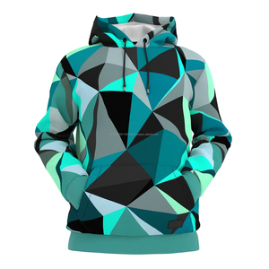 Cubes Forest Design All Over Sublimation Hoodie Ligero Transpirable Streetwear Hombres Sudaderas con capucha - Product Image 4