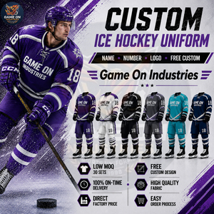 On-Ice Match Performance Hockey Uniform Package Custom Printed Graphics, Crests & Player IDs - Durable Sportswear Manufacturer - Product Image 5