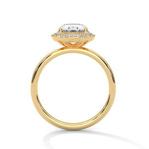 Strikingly Sparkling Whole Price Jewelry Made From 14k Yellow Gold Prong Set Oval Cut Lab Grown Diamond <b>Ring</b> With Side Accents - Product Image 4