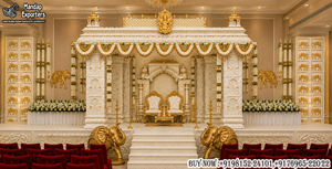 Décoration de Mandapam sur le thème du Temple Divin de Tirupati pour mariage, Mandapam du Temple Royal de Rameshwaram pour mariages hindous et tamils - Product Image 2