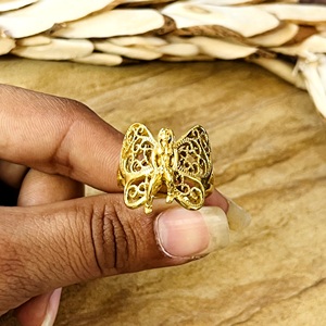 Latest Design Fairy <b>Ring</b> Boho Brass <b>Rings</b> For Women 18k Gold Plated Filigree Butterfly Angel <b>Statement</b> Jewelry Wholesale/OEM/ODM - Product Image 5
