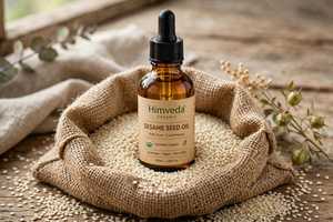 Huile Vierge de Sésame 100% Pure de Haute Qualité, Biologique, Pressée à Froid, Huile Porteuse pour Soins de la Peau Anti-Âge, Fournisseur HIMVEDA ORGANIC Inde - Product Image 2