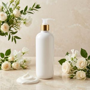 Bouteille en plastique PET blanche de 500 ml avec pompe à lotion dorée, emballage cosmétique pour shampoing, gel douche, capacité et couleur personnalisées, certifiée ISO, OEM/ODM - Product Image 3