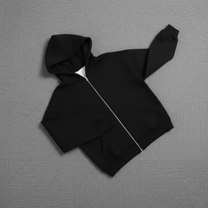 Custom Made Winter Drop Shoulder 100% Cotton French Terry Zip Hoodie Embroidered Puff Printed Logo Plain Dyed Oversized - Product Image 2