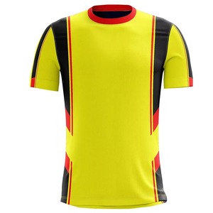 Maillot de football sublimé jaune et noir pour homme, col rond, manches longues, anti-humidité, ajusté, en polyester - Product Image 1