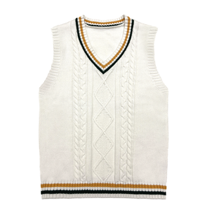 Nouvelle Tendance 2026 : Gilets de Cricket Tricotés de Haute Qualité pour Hommes – Pulls sans Manches Personnalisés à Col en V - Product Image 1