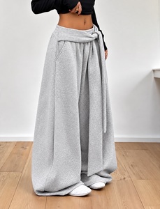 <b>Women</b>’s High Waist Wide Leg Sweatpants with Adjustable Wrap Tie Belt, Loose Fit Soft Fleece Lounge <b>Trousers</b>, Casual <b>Baggy</b> Street - Product Image 2