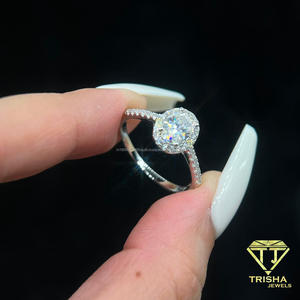 Oval Cut VVS Moissanite <b>Ring</b> 925 Sterling <b>Silver</b> Elegant Engagement Wedding Jewelry Classic <b>Statement</b> <b>Ring</b> For Women Luxury Gift - Product Image 2