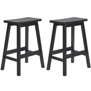2 sgabelli da bar moderni neri con seduta in legno di pino e struttura in metallo di alta qualità per cucina e bar domestico - Product Image 4