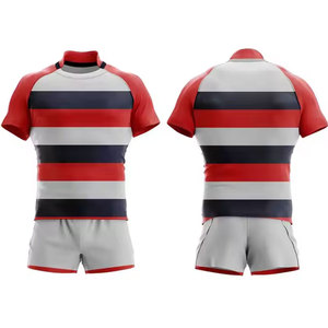 Conjunto de Uniforme de Rugby para Hombre, Jersey y Pantalones Cortos de Rugby con Logotipo Personalizado, Ropa Deportiva Transpirable para Entrenamiento y Partidos de Equipo - Product Image 1