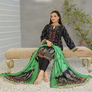 ชุดสูท3ชิ้นสำหรับผู้หญิงชุดประจำวันสวยชุดปาร์ตี้สไตล์ปากีสถานจากซาลวาร์คาร์เมซชุดสูทผ้าลินินพร้อมผลิต - Product Image 6