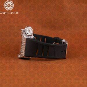 Reloj Mecánico Rectangular de Acero Inoxidable de Lujo Charm_Jewells, 43 mm, Analógico, Cristal de Zafiro, Correa de Goma, Moda Masculina - Product Image 4
