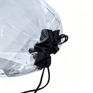 PLAYER'S POINT Luxury Clear <b>Drawstring</b> <b>Backpack</b> Blue Trim Black Cords Unisex Adult Waterproof ABS Large Capacity Sport Bag All - Product Image 2