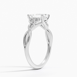 Bague BOJ 038 en argent 925, coupe émeraude, nœud d'amour celtique, diamant 2 carats couleur D VVS1, moissanite certifiée GRA, vente à prix réduit - Product Image 2
