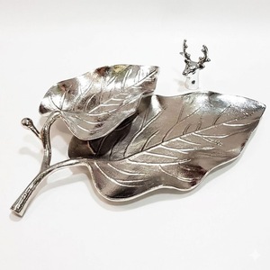 Elegant Design Table Decoration Food Snacks Serving <b>Tray</b> Creative <b>Large</b> Size Silver Metal <b>Tray</b> With Dragonfly Accent For Sale - Product Image 4