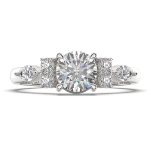 Elegant 925 <b>Silver</b> Moissanite <b>Statement</b> Luxury Round Shape Cluster <b>Ring</b> For Women Birthday Gift - Product Image 1