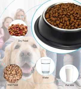 Heavy Duty Metal Food and Water Bowl for Feeding Dogs and <b>Cats</b> Removable Non-Slip Bottom Stainless Steel Dog Bowls Rubber Base - Product Image 3