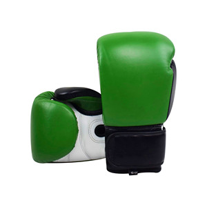 Guantes de Boxeo de Cuero Verde de 16 Onzas con Cierre de Gancho y Bucle, Correa de Muñeca Ajustable para Adultos - Product Image 1