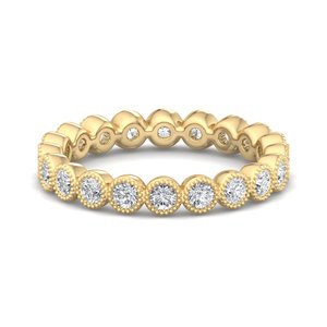 Bague de mariage empilable de luxe en or rose, sertie de diamants ronds taille brillant, style <span class=keywords><strong>vintage</strong></span> avec sertissage milgrain, pour femme - Product Image 6