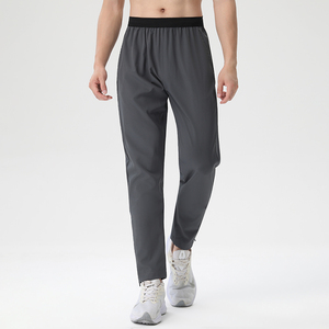 Pantalon de survêtement noir pour homme, taille élastique avec cordon de serrage, coupe décontractée, en coton tricoté mi-lourd, style printemps, nouveauté - Product Image 4