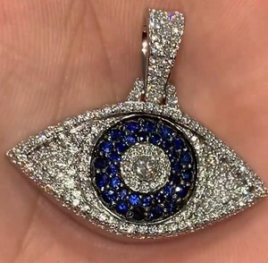Trendy 14K <b>Gold</b> Plated 925 Silver Religious Peace Moissanite <b>Tester</b> Pass Unisex Christian Eye Layering Custom Pendants Charm - Product Image 3