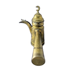 Nouvelle conception de cafetière arabe en acier inoxydable, finition dorée, écologique, impression moderne pour la maison, service de thé, expresso, café - Product Image 1