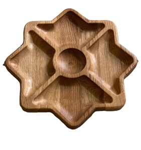 Nueva llegada de madera en forma de estrella Chip y bandeja de inmersión con cinco secciones elegante plato de servir para aperitivos y salsas - Product Image 1