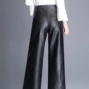 Pantalon en cuir pour femme, design personnalisé, haute qualité, nouveau style, hiver, devant plat, tissu toile, pantalon en cuir pour femme - Product Image 6