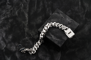 Luxira Jewels 925 <b>Silver</b> Rhodium Plated Moissanite Chain Link <b>Bangle</b> <b>Bracelet</b> Lock Clasp Trendy Unisex Hip Hop Jewelry for Party - Product Image 3