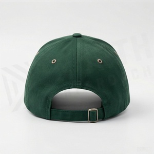 Casquette de baseball verte à 6 panneaux unisexe en sergé de coton, couleur unie, décontractée pour adultes - Product Image 2