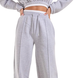 Women's Cropped Hoodie Wide Leg Sweatpants Tracksuit <b>Set</b> Casual Fleece <b>Lounge</b> <b>Two</b> <b>Piece</b> Outfit Elastic Waist Long Sleeve <b>Set</b> Gym - Product Image 5