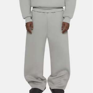 High Quality French Terry Cotton Oversized Baggy Sweatpants Custom Straight Curved Striped <b>Trousers</b> with <b>Drawstring</b> Rope - Product Image 2