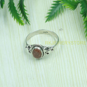 Sun Sitara <b>Ring</b> Pure 925 Sterling <b>Silver</b> <b>Ring</b> <b>Statement</b> Brown Stone Handmade Design <b>Ring</b> Christmas Gift Jewelry for Wife Women - Product Image 3