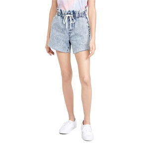 Nuevos Shorts de Mezclilla Transpirables de Cintura Alta para Mujer, 100% Algodón, Cierre con Cordón, Logotipo Personalizado, Servicio OEM, Precio Bajo al por Mayor - Product Image 1