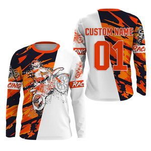 Maillot de motocross Treme à manches longues, impression par sublimation, rouge, noir, blanc, chemise de course à séchage rapide pour hommes, adulte, toutes saisons - Product Image 3