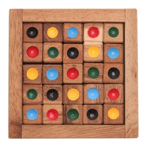 Wooden Sliding Tile <b>Puzzle</b> Game With Colorful Colored Dots Interactive Brain Teaser Toy For Logic Skill Development Play And Fun - Product Image 6