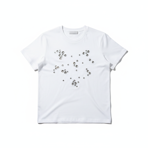 Camiseta de hombre de alta calidad, 100% algodón, corte holgado, manga corta, con pedrería, precio bajo, transpirable y ligera. - Product Image 1