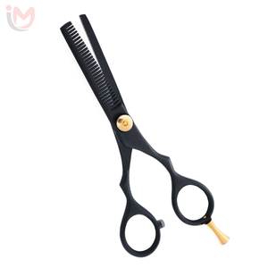 Tijeras de Entresacar Profesionales para Salón, 7 Pulgadas, Acero Inoxidable, Punta Redonda, para Diestros, Tijeras de Corte de Pelo con Mango de Plástico Corto - Product Image 1