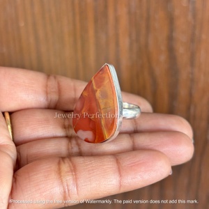 Nouvelle Arrivée Bagues Originales en Argent Sterling 925 avec Jaspe Noreen Forme Poire, Bagues de Créateur Tendance, Prix d'Usine, Vente en Gros - Product Image 2