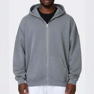 Sudaderas con Capucha de Alta Calidad, 100% Algodón, Gruesas, Extra Grandes, Transpirables, Resistentes al Viento, con Logotipo Personalizado Bordado para Hombre - Product Image 3