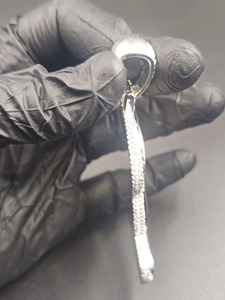 Colgante de Plata 925 con Letra B y Moissanita, Incrustaciones de Cristal y Diamantes de Imitación, Estilo Hiphop, Joyería Unisex - Product Image 5