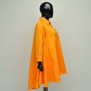 Vestidos Largos de Verano Color Naranja, Estilo Casual para Mujer, Bordados, con Patrón Sólido, Personalizados OEM, Tela de Algodón, Diseño Asimétrico - Product Image 4