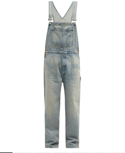 En gros, Pantalon de travail cargo en jean pour hommes, Salopette en denim unisexe, Coupe droite, effet empilé, vintage et déchiré, pour le fitness - Product Image 2