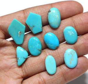 Turquoise naturelle de Kingman, Arizona, cabochon, pierre précieuse en vrac pour la fabrication de bijoux, vente en gros de pierres de turquoise d'Arizona - Product Image 2