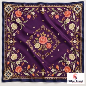 Écharpe carrée élégante personnalisée imprimée numériquement, douce et légère, fabricant OEM ODM, produits en tissu personnalisés Pemba, faible MOQ - Product Image 5