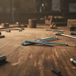 Tornillos para Madera de Doble Rosca Métricos/Pulgadas, Diámetro M6-M12, Cabeza Ranurada, Rosca Parcial, Clase 4.8 y 6.8, Acero al Carbono Zincado DIN - Product Image 1