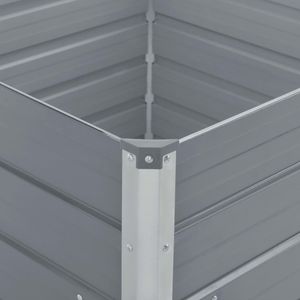 Fioriera Rialzata in Acciaio Zincato Grigio Resistente 39.4x39.4x17.7 pollici per Vasi e Fioriere - Product Image 4