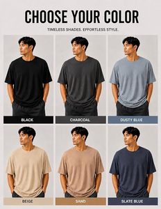เสื้อยืดโอเวอร์ไซส์ผ้าฝ้ายแท้ 100% น้ำหนัก 220 กรัม พิมพ์ลายตามสั่งที่ไหล่ สไตล์ฮิปฮอป ไซส์ใหญ่พิเศษ ผ้าฝ้ายแท้ 100% ทรงบ็อกซี่ สำหรับผู้ชาย - Product Image 6
